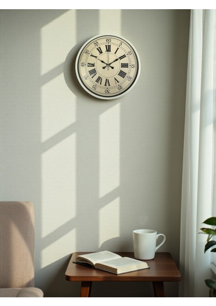 Zentime 36 cm Sarı Dekoratif Duvar Saati