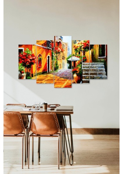 Çiçekler Bahar 5 Parçalı Mdf Tablo