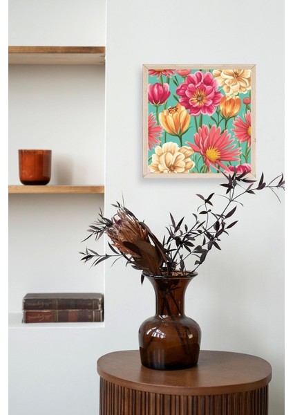 Çiçek Ahşap Çerçeveli Tablo modelleri