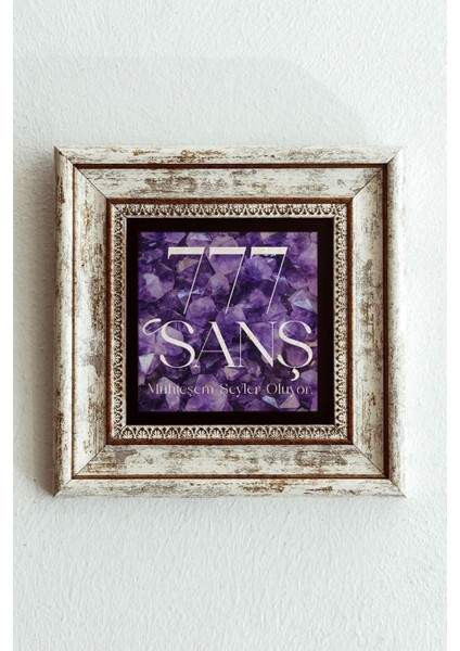 777 Şans Taş Tablo , Çerçeveli Taş Duvar DEKORU-ENKCRCVTBL-00207