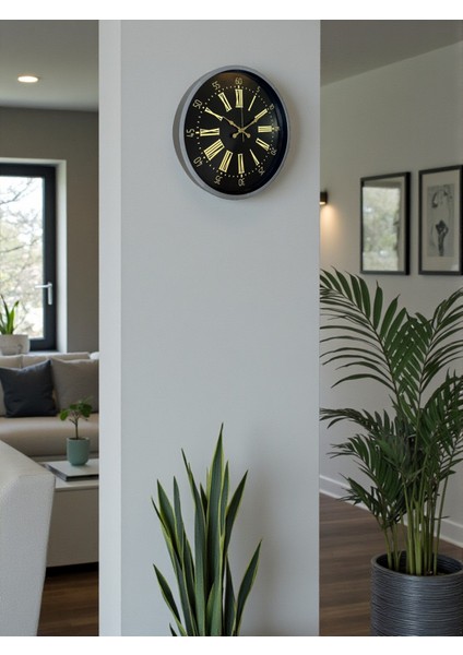 Zentime 36 cm Gri Dekoratif Duvar Saati modelleri