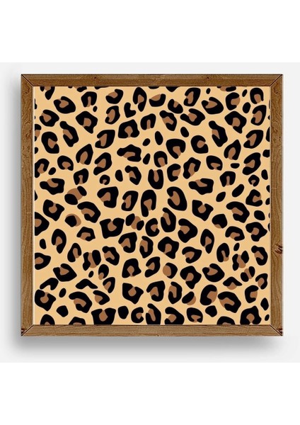 Leopar Deseni Ahşap Çerçeveli Tablo