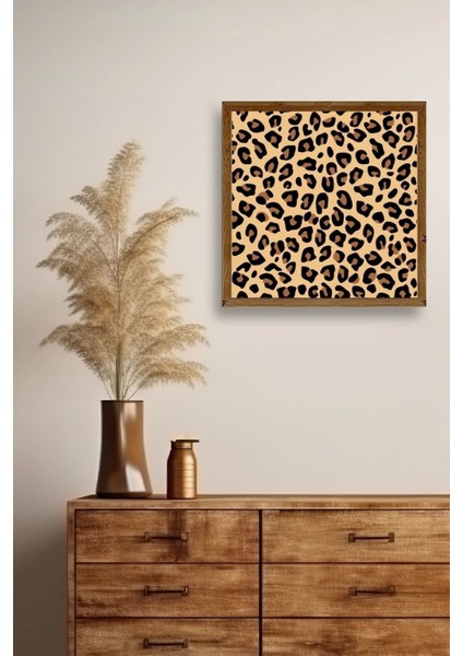 Leopar Deseni Ahşap Çerçeveli Tablo modelleri