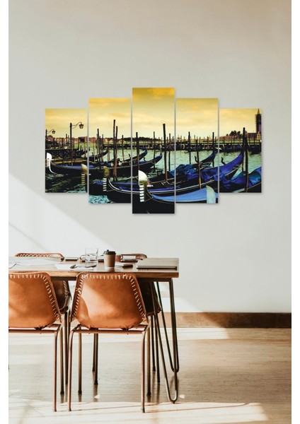 Deniz Manzarası 5 Parçalı Mdf Tablo