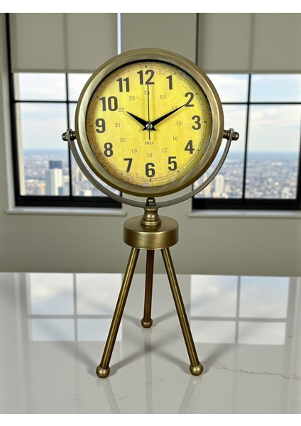 Zentime Eskitme Üç Ayaklı Masa Saati