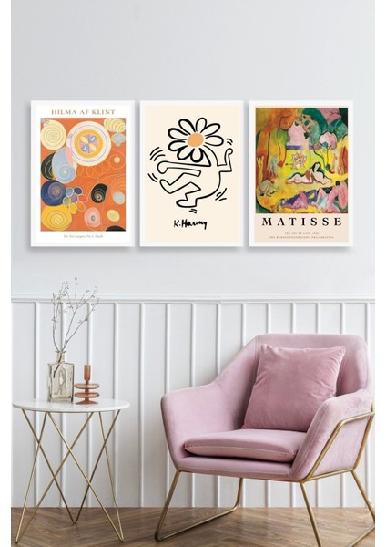 Ünlü Tablolar Üçlü Ahşap Çerçeveli Tablo fiyatları