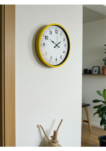 Zentime 36 cm Sarı Dekoratif Duvar Saati modelleri