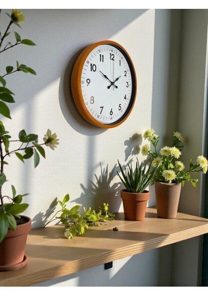 Zentime 36 cm Turuncu Dekoratif Duvar Saati modelleri