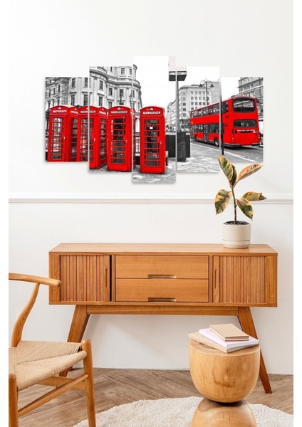 Şehir Manzarası 5 Parçalı Mdf Tablo