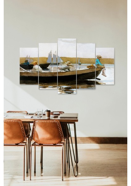 Deniz Manzarası 5 Parçalı Mdf Tablo