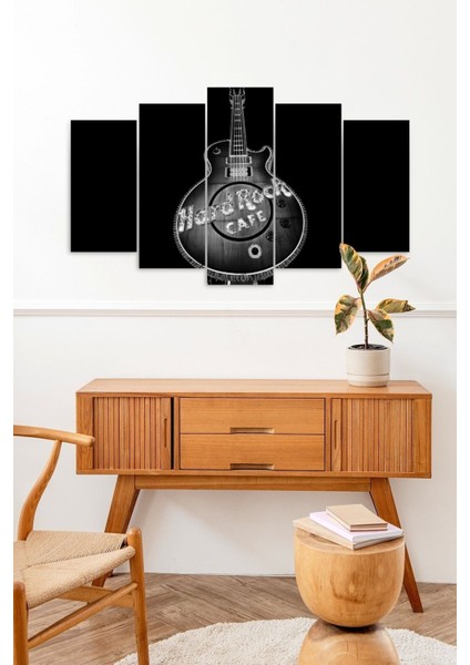 Hard Rock Cafe Guitar 5 Parçalı Mdf Tablo fiyatları
