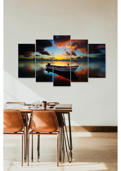 Deniz Manzarası 5 Parçalı Mdf Tablo