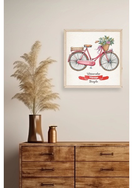 Bisiklet Ahşap Çerçeveli Tablo fiyatları