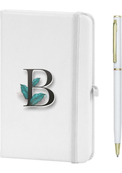 B Harfi Çiçek Baskılı Defter