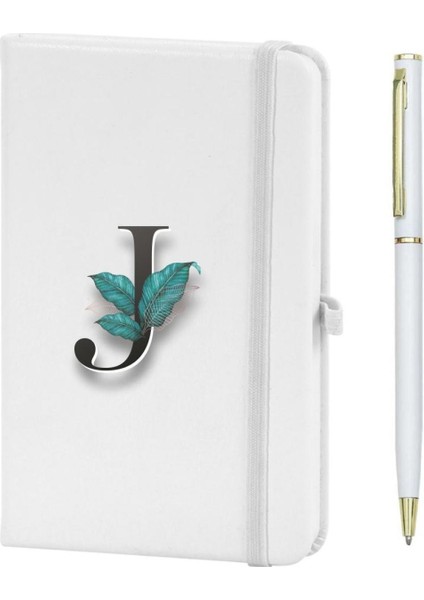 J Harfi Çiçek Baskılı Defter
