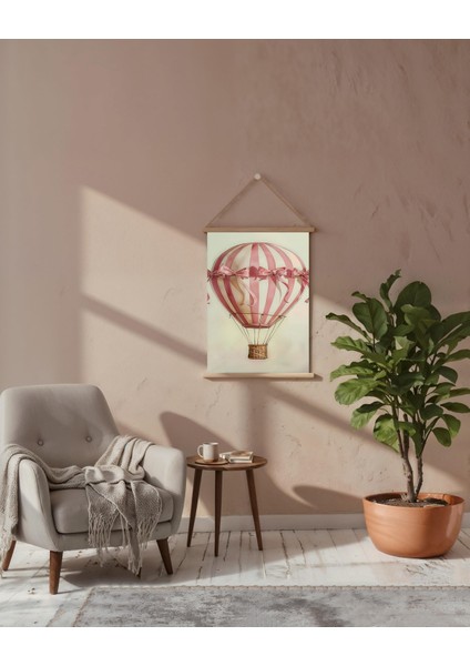 Pembe Uçan Balon Soyut Kanvas Poster indirimleri