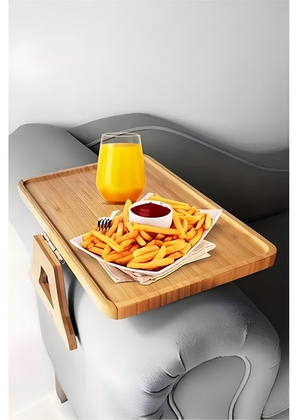 SofaServe Dikdörtgen Bambu Koltuk Tepsisi 27x20 cm