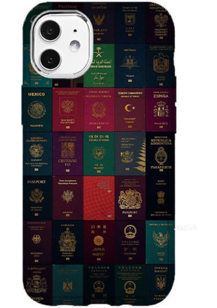 IPHONE 11 Uyumlu Özel Pasaportlar Tasarımlı Lüks Silikon Kılıf