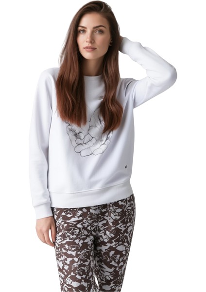 Kadın Beyaz Baskılı Sweatshirt fiyatları