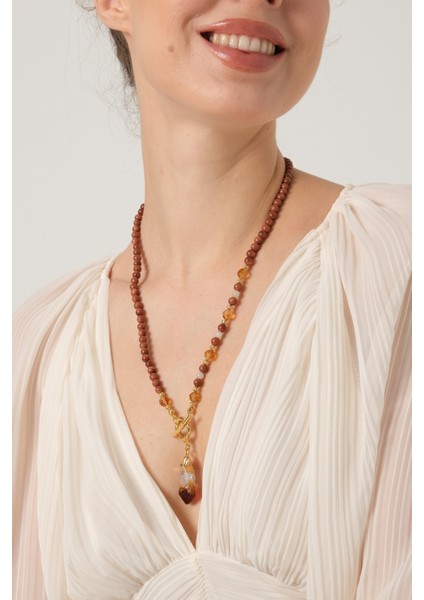 Yıldız ve Sitrin Taşlı Kolye fiyatları