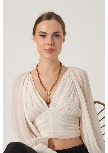 Yıldız ve Sitrin Taşlı Kolye indirimleri