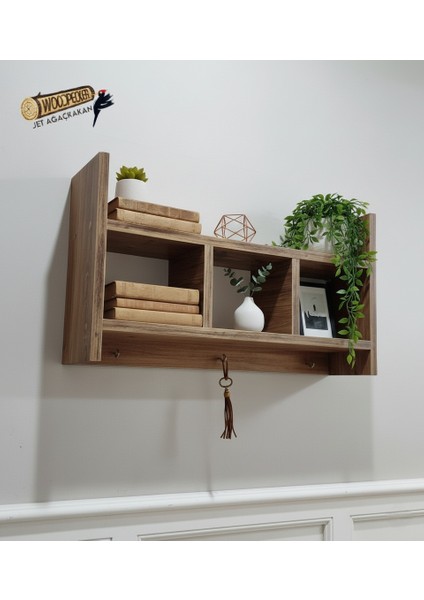Ahşap Duvar Rafı