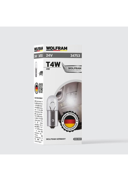 T4W Ampul 53 24V 4W (1 Paket 10 Adet)- Wolfram 34753
