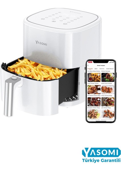 Y22 Beyaz Airfryer 1500W 5lt Akıllı Fritöz Türkiye Garantili fiyatları