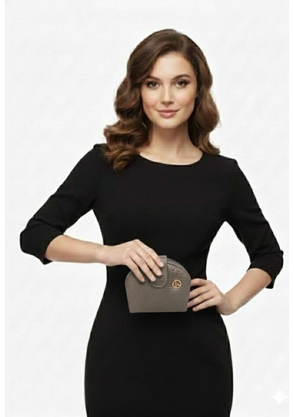 Kadın Çıtçıtlı Para ve Kart Bölmeli Mini Cüzdan