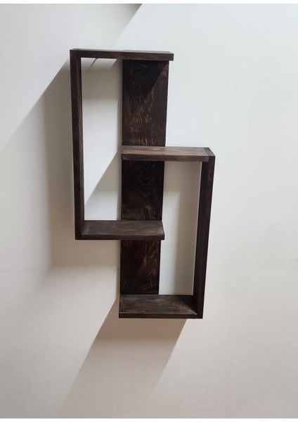 Geometrik Ahşap Duvar Rafı – Asimetrik Tasarım fiyatları