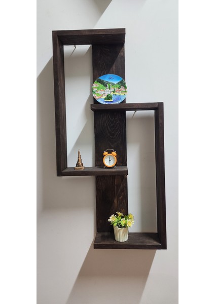 Geometrik Ahşap Duvar Rafı – Asimetrik Tasarım fırsatları