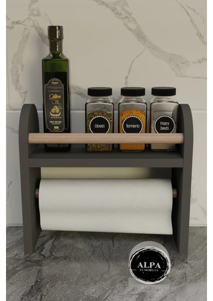 Modern Tezgah Üstü Ahşap Baharatlık Havluluk Mutfak Düzenleyici Raf fiyatları