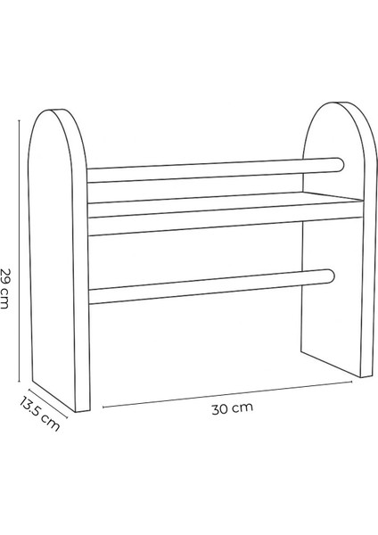 Modern Tezgah Üstü Ahşap Baharatlık Havluluk Mutfak Düzenleyici Raf