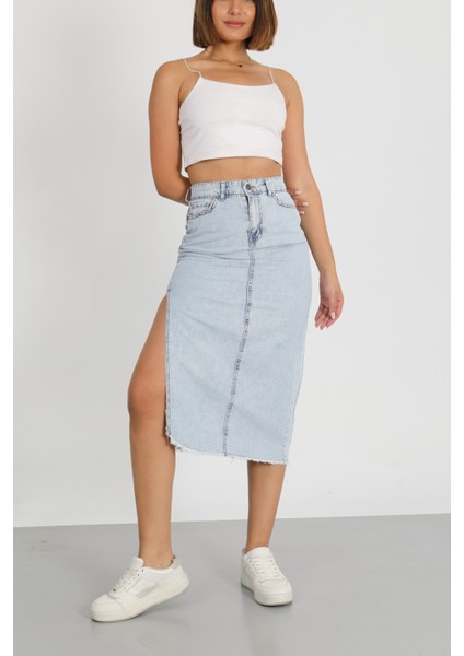 Yırtmaçlı Kot Etek indirimleri