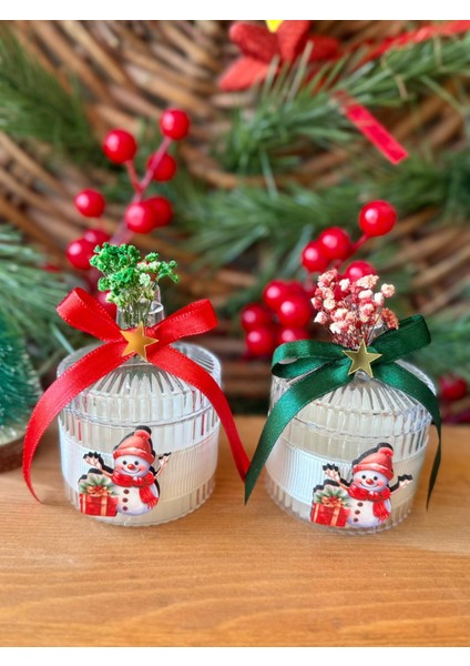 Yılbaşı Temalı Ikili Mum Seti Hediye Mum ,yeni Yıl Çam Süslemeli Dekoratif Mum