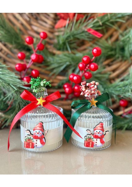 Yılbaşı Temalı Ikili Mum Seti Hediye Mum ,yeni Yıl Çam Süslemeli Dekoratif Mum fiyatları