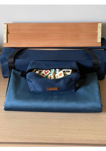 Okey Takım Çantası Koyu Lacivert, Oyun Masası Örtüsü, Ahşap Okey Takımı Seti modelleri
