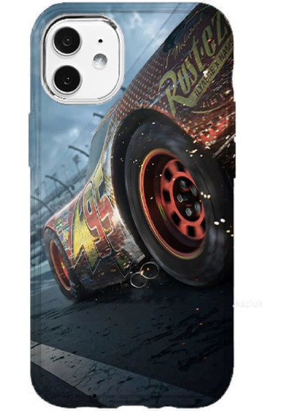 IPHONE 11 Özel Şimşek Mcqueen Tasarımlı Lüks Silikon Kılıf