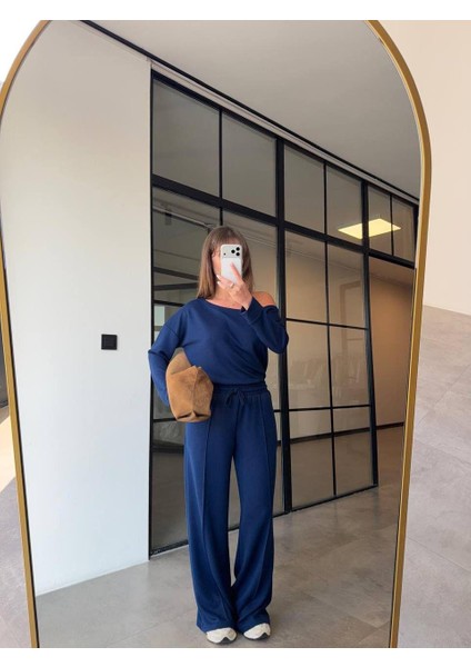 Kadın Oversize Fit Mavi Eşofman Takımı – Rahat & Modern Stil 1014 M fiyatları