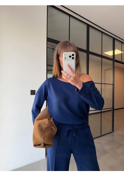 Kadın Oversize Fit Mavi Eşofman Takımı – Rahat & Modern Stil 1014 M indirimleri