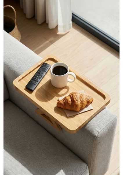 SofaServe Dikdörtgen Bambu Koltuk Tepsisi 38x25 cm