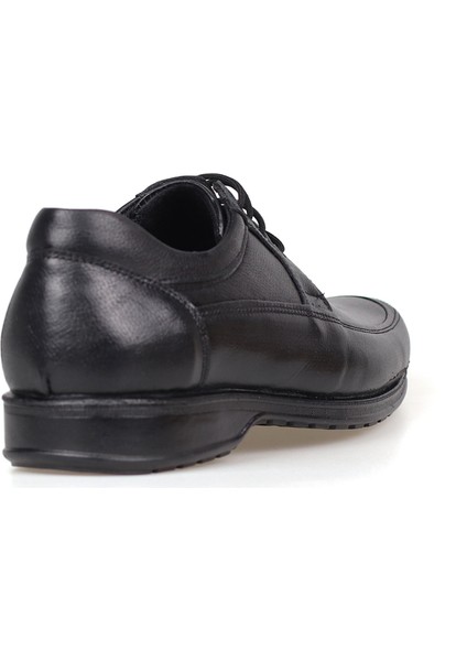 Erkek Siyah Hakiki Deri Ortopedik Günlük Ayakkabı – Kauçuk Kaymaz Taban, Bağcıklı Rahat Model indirimleri