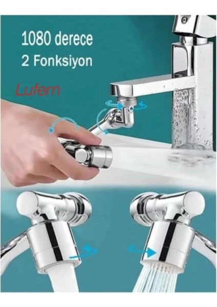 Çok Amaçlı Akrobat Musluk Ucu Başlığı Filtreli 2 Fonksiyonlu Mutfak Banyo 1080 Derece Dönebilen modelleri
