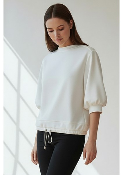 Bisiklet Yaka Düz Yarım Kollu Örme Tişört