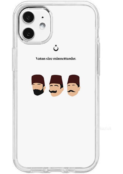 IPHONE 11 Uyumlu Özel Vatan Size Minnettardır Tasarımlı Lüks Silikon Kılıf