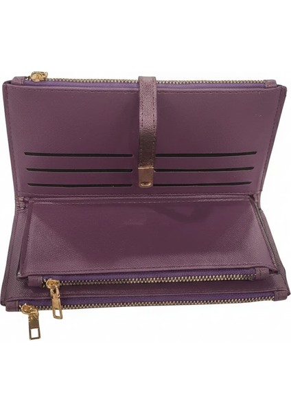 Kadın Tokalı Para ve Kart Bölmeli Şık El Cüzdanı modelleri