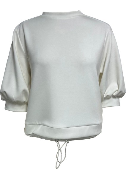 Bisiklet Yaka Düz Yarım Kollu Örme Tişört