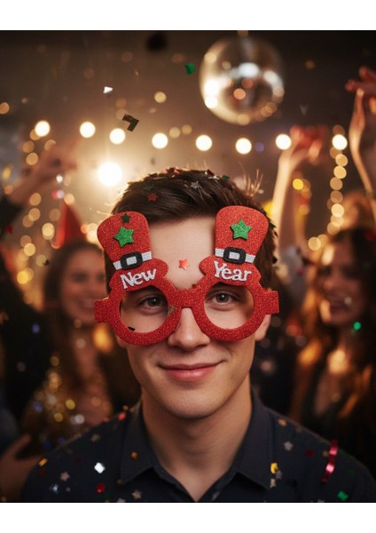 Kırmızı New Year Gözlüğü