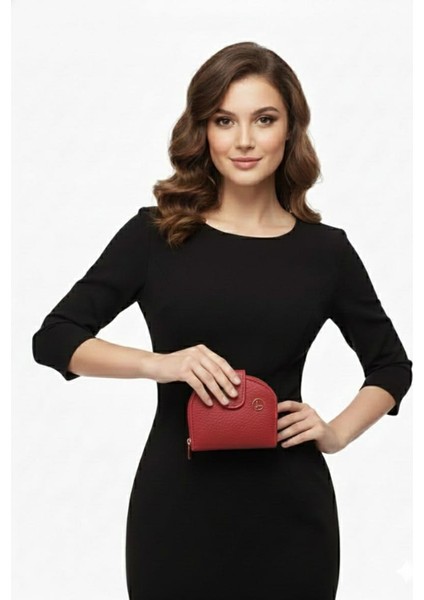 Kadın Çıtçıtlı Para ve Kart Bölmeli Mini Cüzdan