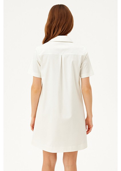 V Yaka Kısa Kollu Gömlek Elbise fiyatları